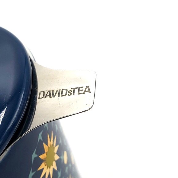 Davids Tea The Perfect Mug Including Lid and Infuser Blue Gold Yellow Starburst - Picture 5 of 9